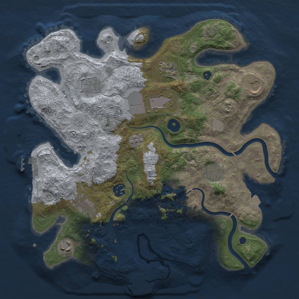 Rust Map: Procedural Map, Size: 3500, Seed: 560222653, 15 Monuments