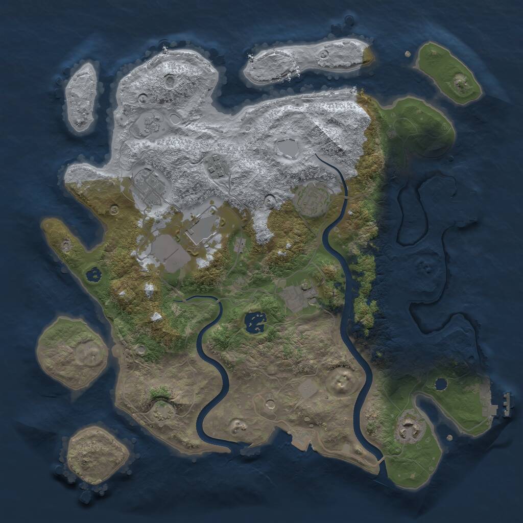 Rust Map: Procedural Map, Size: 3500, Seed: 20240604, 13 Monuments