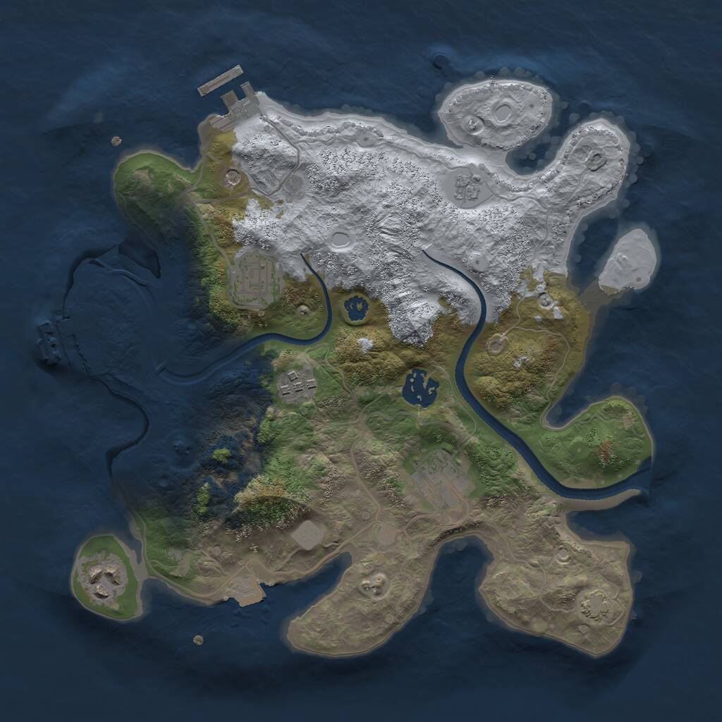 Rust Map: Procedural Map, Size: 3000, Seed: 82682, 11 Monuments