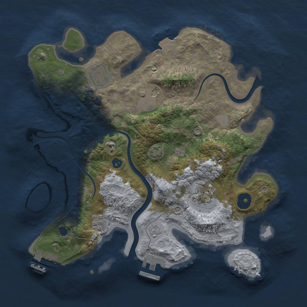 Rust Map: Procedural Map, Size: 3000, Seed: 760017, 10 Monuments