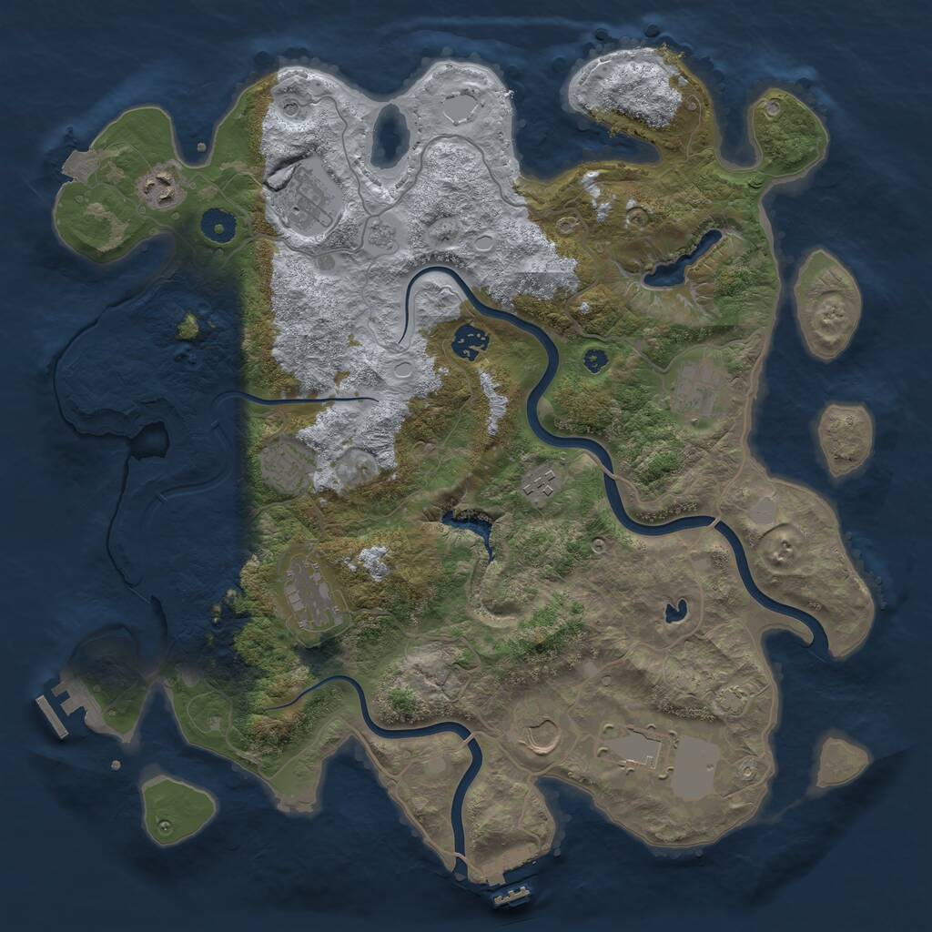 Rust Map: Procedural Map, Size: 4000, Seed: 99533, 15 Monuments