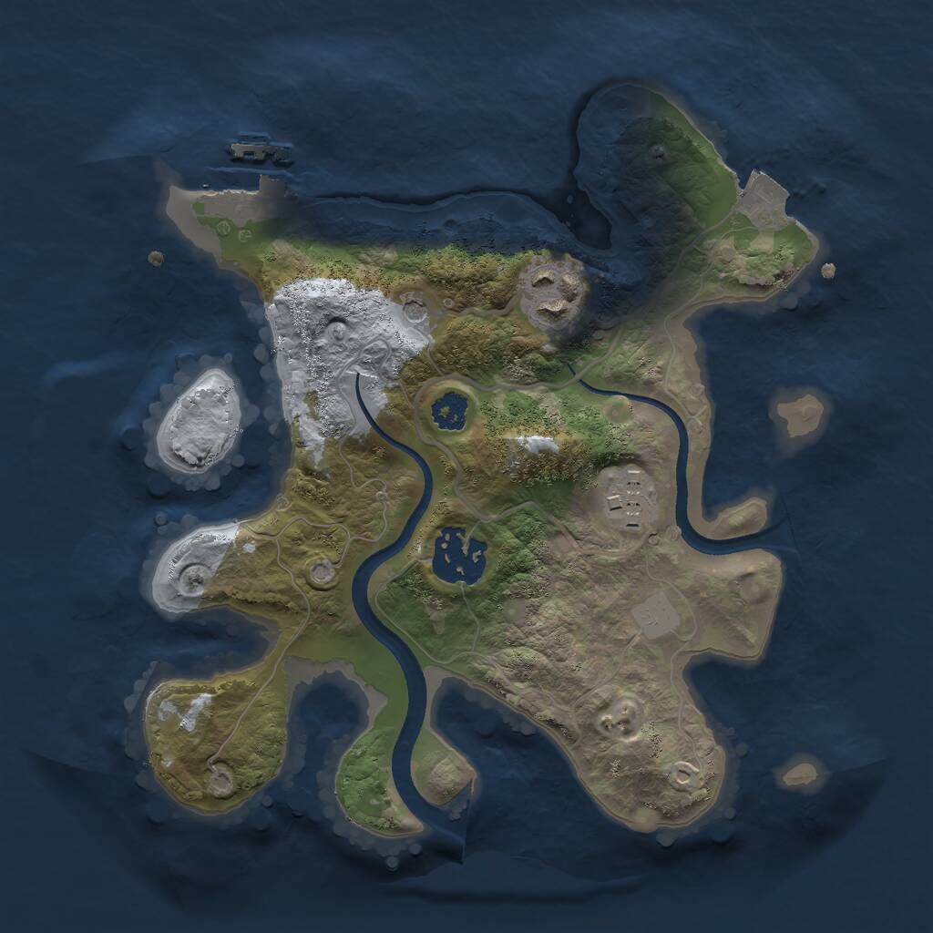 Rust Map: Procedural Map, Size: 2500, Seed: 1608965908, 6 Monuments