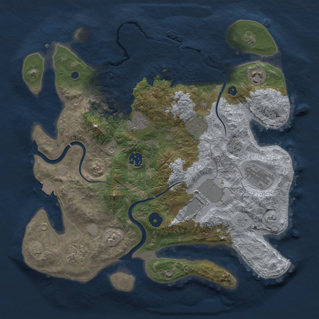 Rust Map: Procedural Map, Size: 3500, Seed: 2003880812, 13 Monuments