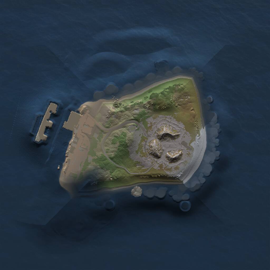 Rust Map: Procedural Map, Size: 1000, Seed: 84322, 3 Monuments