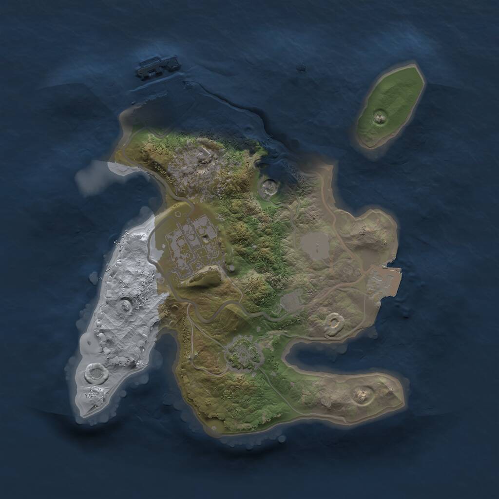 Rust Map: Procedural Map, Size: 2000, Seed: 1314521, 5 Monuments