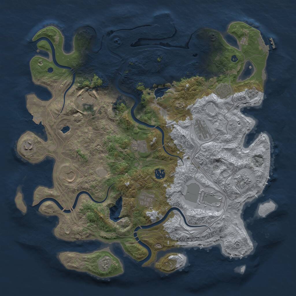 Rust Map: Procedural Map, Size: 4250, Seed: 1432563000, 17 Monuments