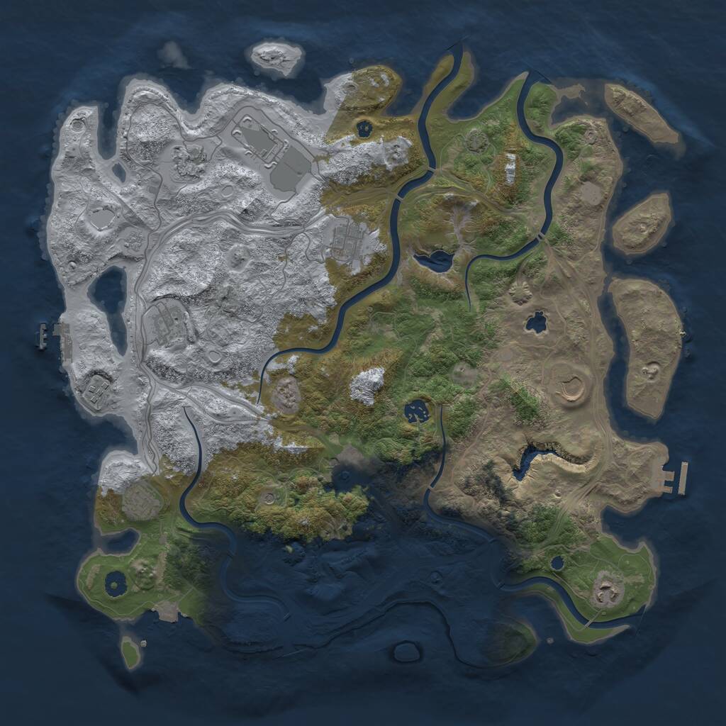 Rust Map: Procedural Map, Size: 4500, Seed: 111602454, 16 Monuments