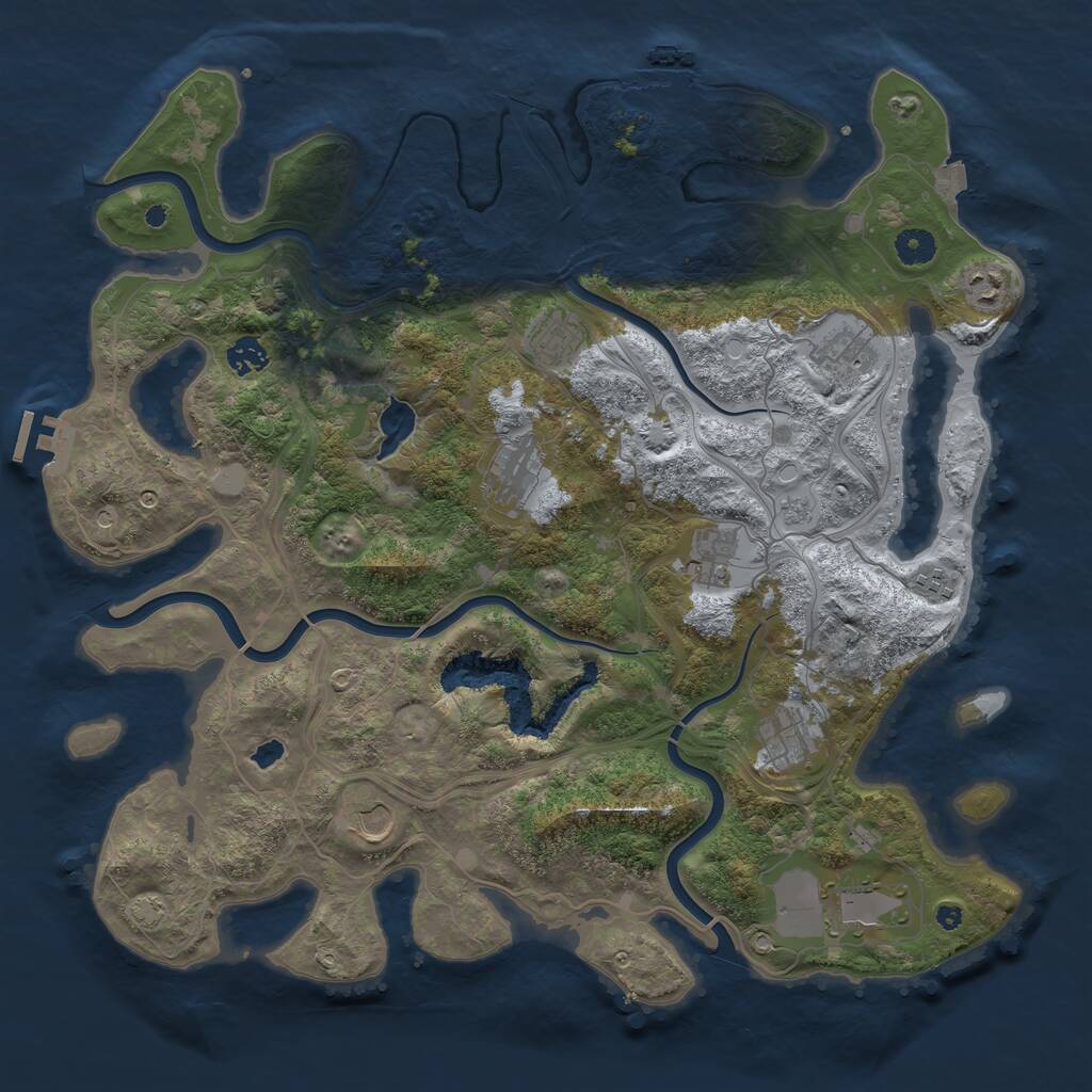 Rust Map: Procedural Map, Size: 4250, Seed: 1609959986, 16 Monuments