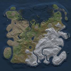 Thumbnail Rust Map: Procedural Map, Size: 4000, Seed: 2066396709, 16 Monuments