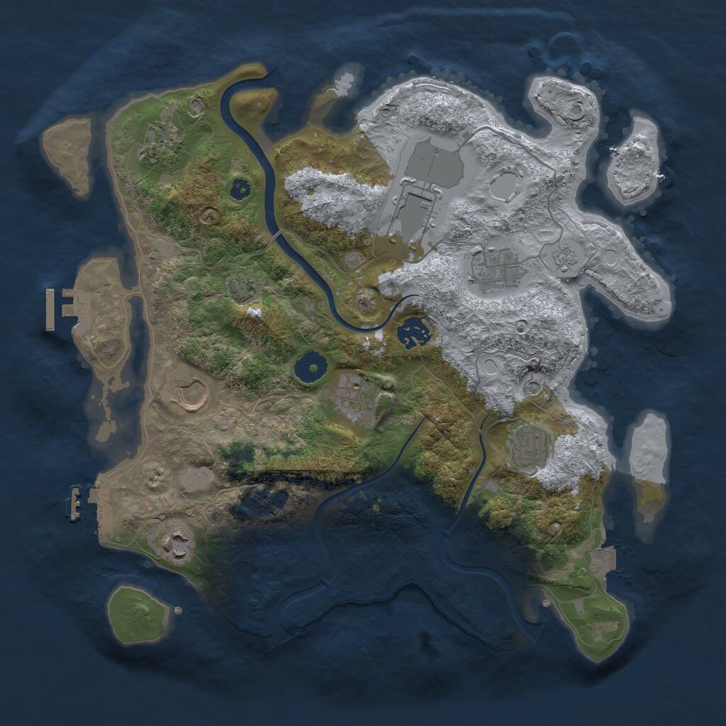 Rust Map: Procedural Map, Size: 3500, Seed: 337434216, 15 Monuments