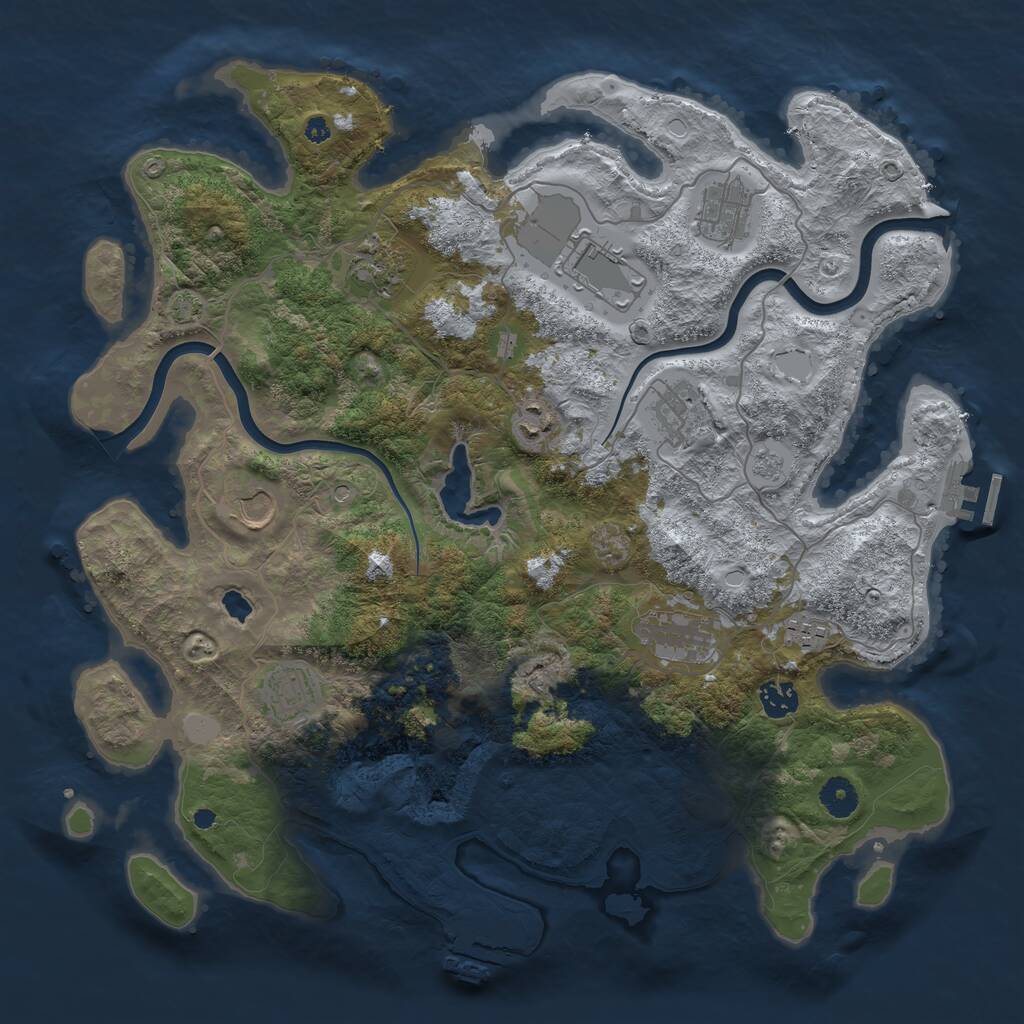 Rust Map: Procedural Map, Size: 4000, Seed: 1782991932, 16 Monuments