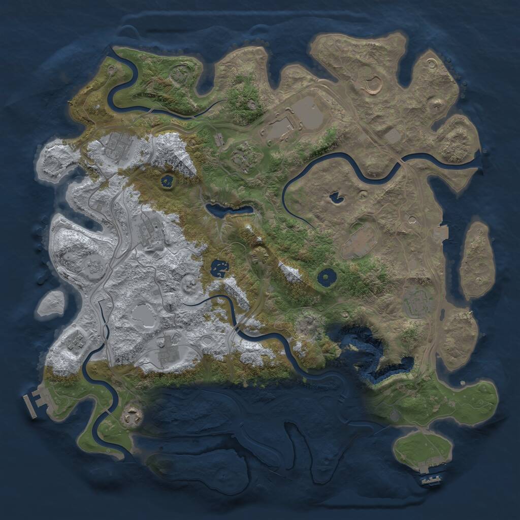 Rust Map: Procedural Map, Size: 4250, Seed: 216190435, 17 Monuments