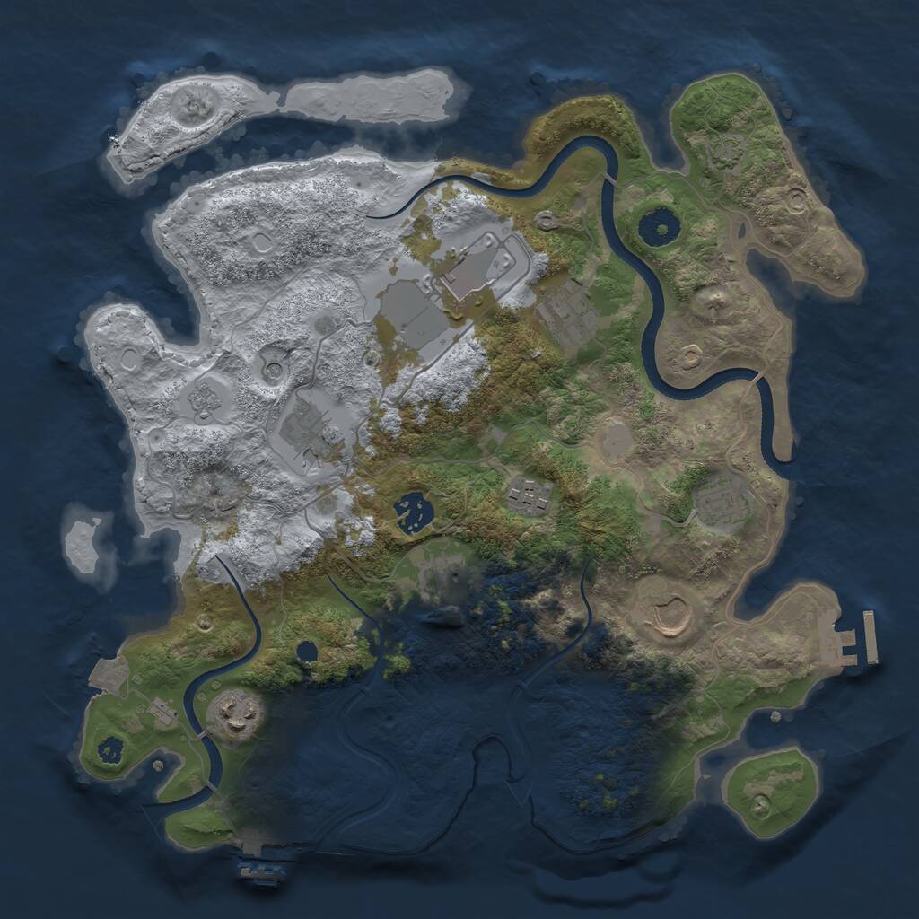Rust Map: Procedural Map, Size: 3500, Seed: 137756766, 15 Monuments