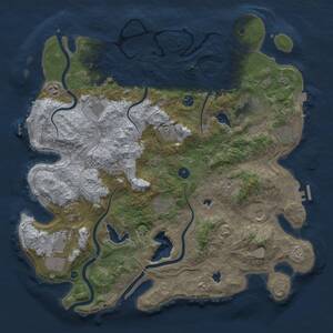 Thumbnail Rust Map: Procedural Map, Size: 4500, Seed: 1100373144, 17 Monuments