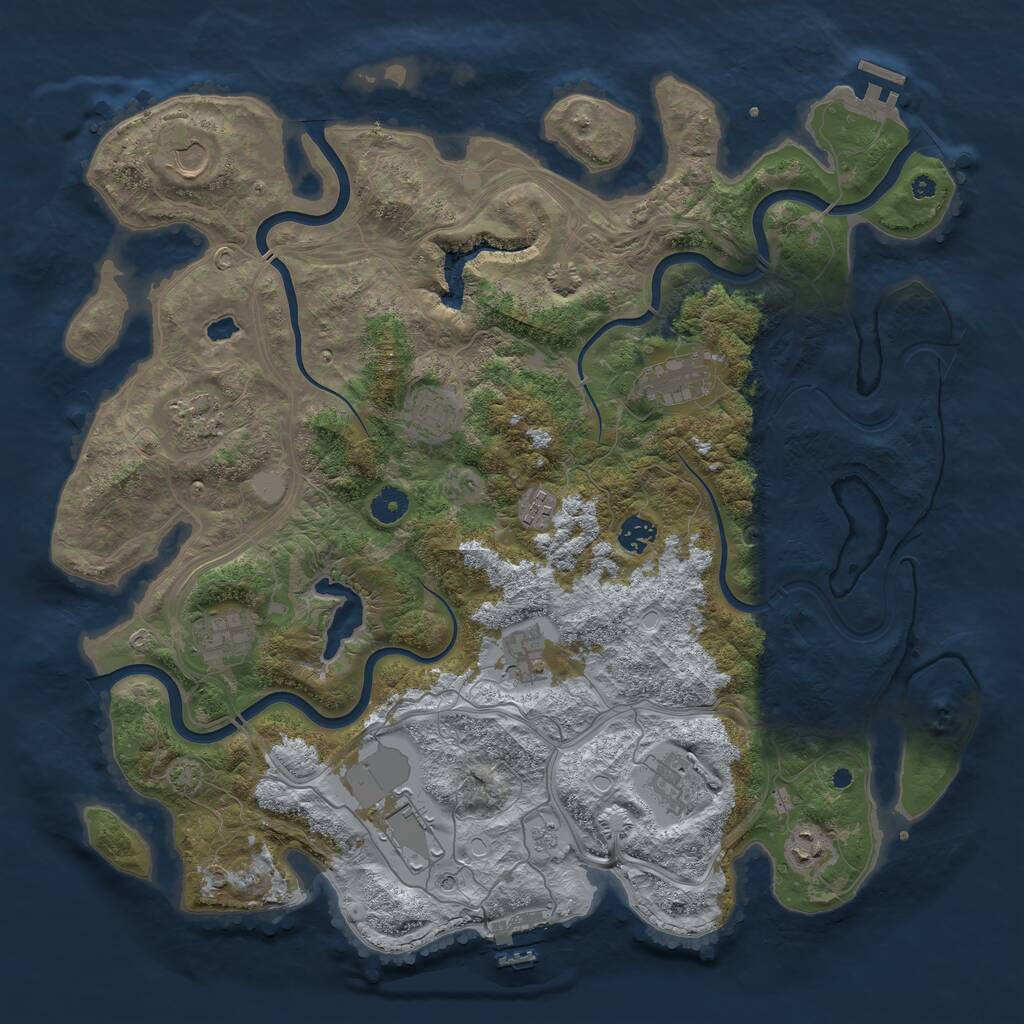 Rust Map: Procedural Map, Size: 4275, Seed: 365478678, 17 Monuments