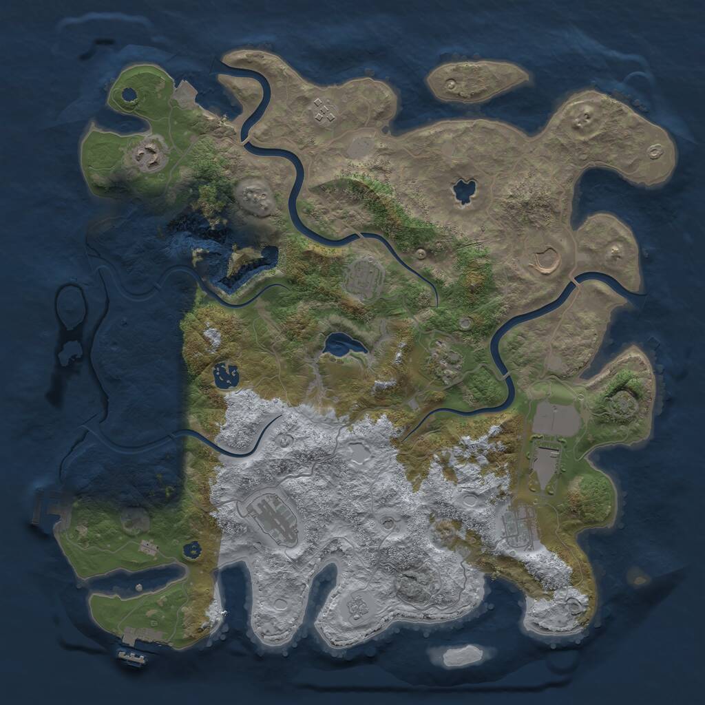 Rust Map: Procedural Map, Size: 4000, Seed: 183764796, 15 Monuments