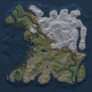 Thumbnail Rust Map: Procedural Map, Size: 4000, Seed: 635667938, 13 Monuments