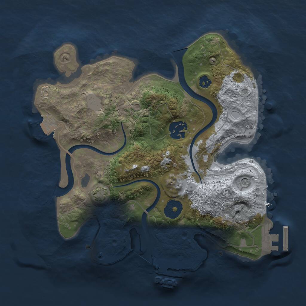 Rust Map: Procedural Map, Size: 2500, Seed: 42110706, 6 Monuments