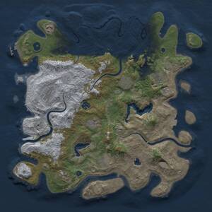Thumbnail Rust Map: Procedural Map, Size: 4000, Seed: 425245096, 15 Monuments