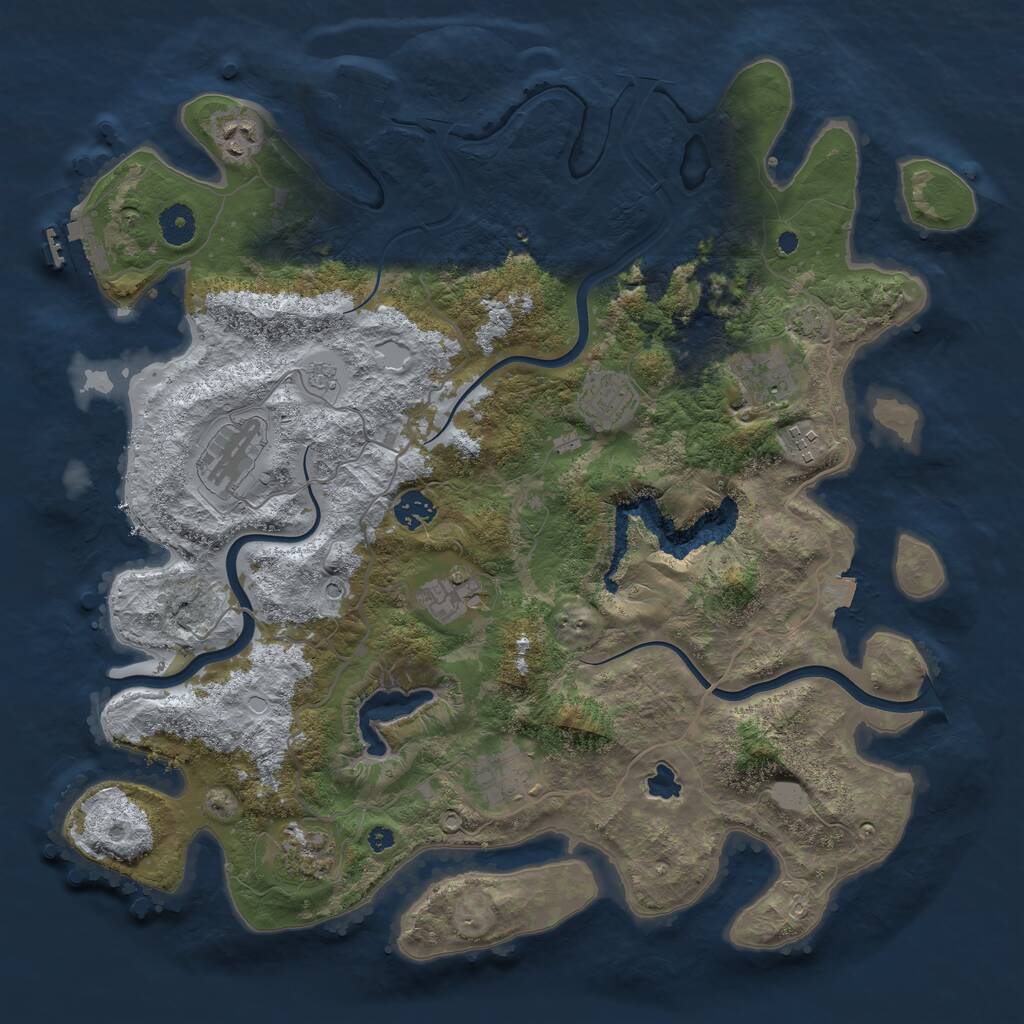 Rust Map: Procedural Map, Size: 4000, Seed: 425245096, 15 Monuments