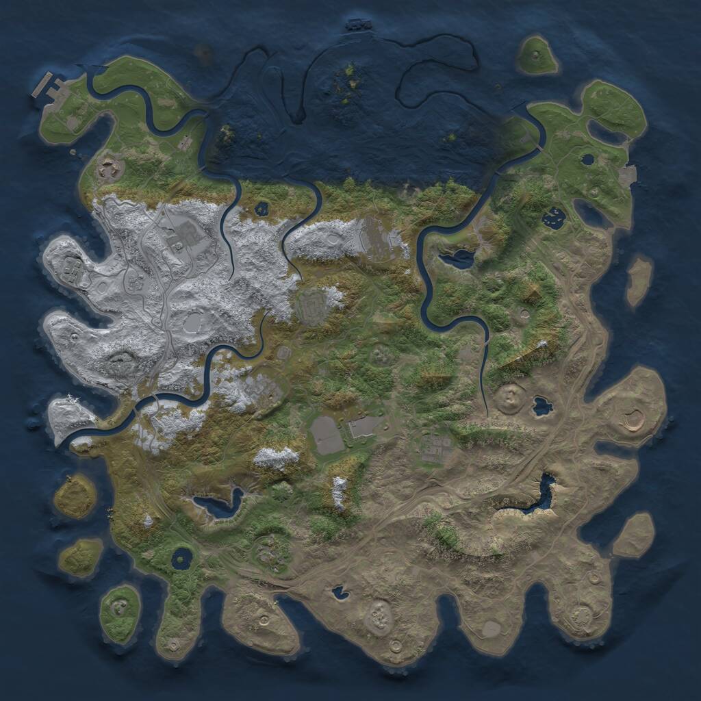 Rust Map: Procedural Map, Size: 4800, Seed: 1410404008, 17 Monuments