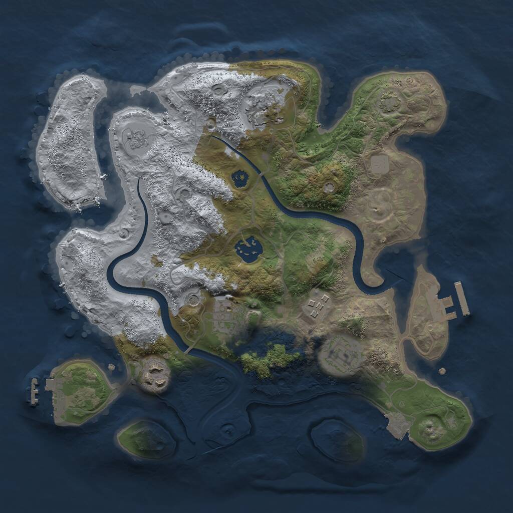 Rust Map: Procedural Map, Size: 3000, Seed: 1600100220, 12 Monuments