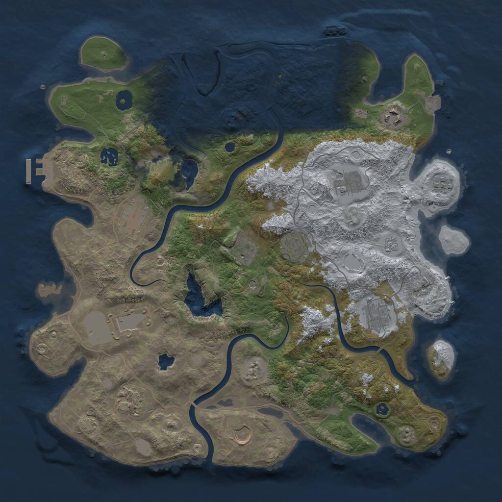 Rust Map: Procedural Map, Size: 4000, Seed: 726731624, 17 Monuments