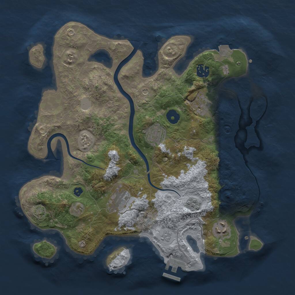 Rust Map: Procedural Map, Size: 3300, Seed: 1489472174, 11 Monuments
