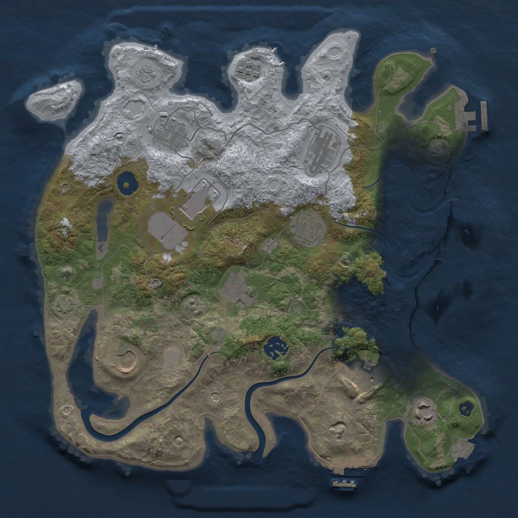 Rust Map: Procedural Map, Size: 3500, Seed: 1816944901, 16 Monuments