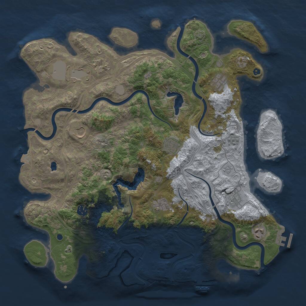 Rust Map: Procedural Map, Size: 4250, Seed: 1395920846, 16 Monuments