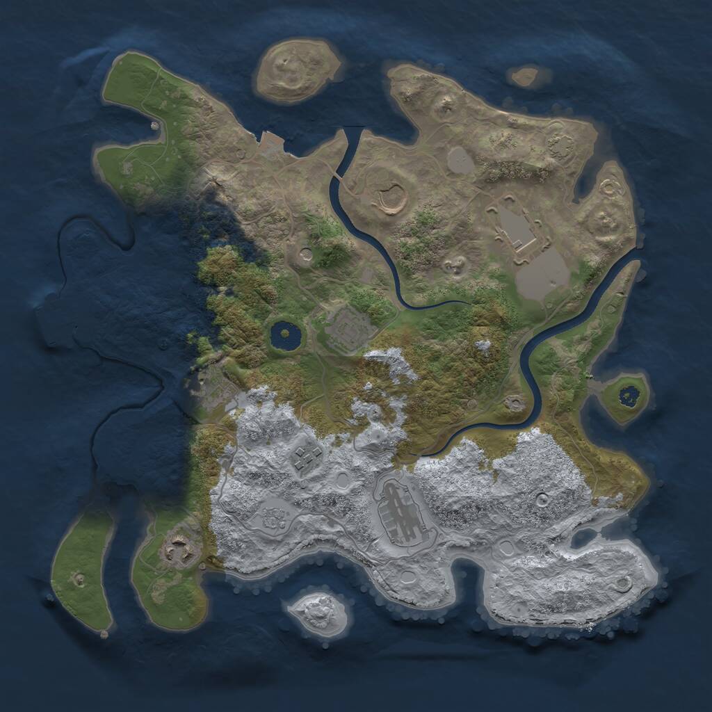 Rust Map: Procedural Map, Size: 3500, Seed: 965459131, 12 Monuments