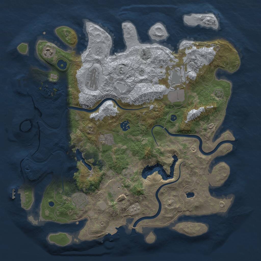 Rust Map: Procedural Map, Size: 4000, Seed: 1186699541, 15 Monuments