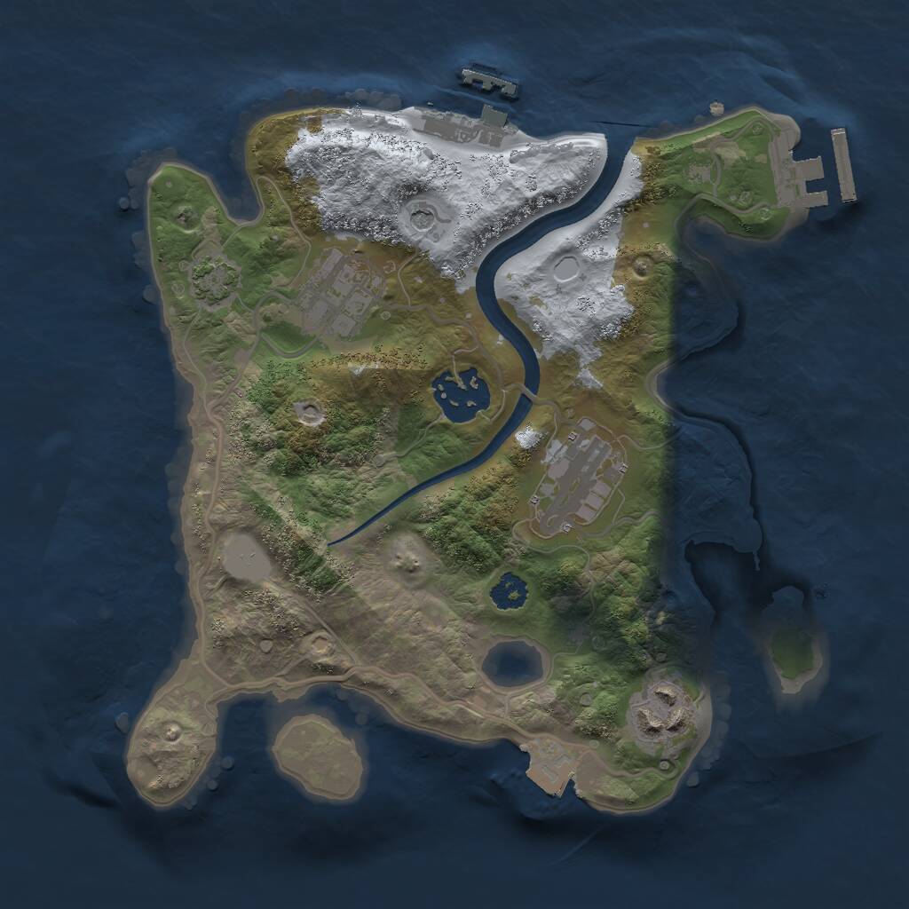 Rust Map: Procedural Map, Size: 2500, Seed: 1722635288, 9 Monuments