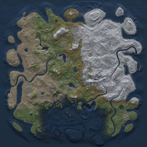 Thumbnail Rust Map: Procedural Map, Size: 5000, Seed: 1690556112, 16 Monuments