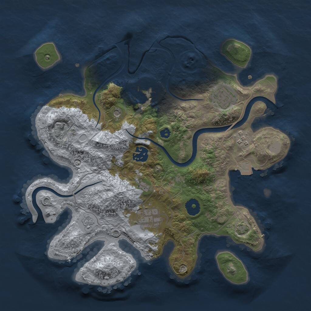 Rust Map: Procedural Map, Size: 3000, Seed: 239436083, 9 Monuments