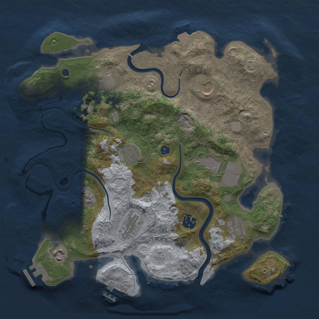 Rust Map: Procedural Map, Size: 3500, Seed: 110229366, 15 Monuments