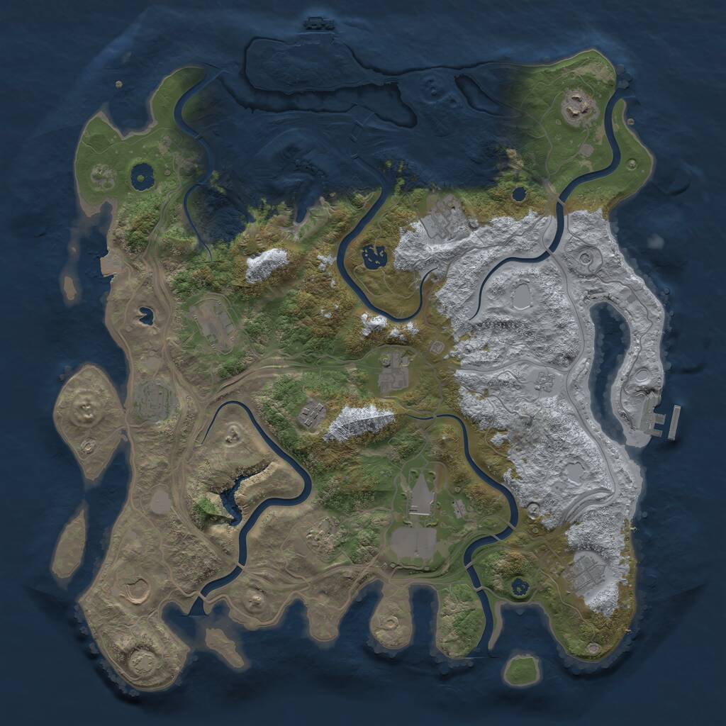 Rust Map: Procedural Map, Size: 4250, Seed: 339272979, 17 Monuments