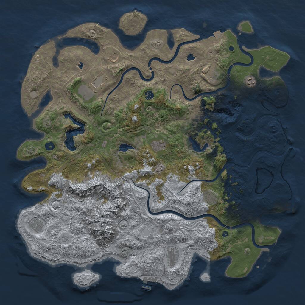 Rust Map: Procedural Map, Size: 5000, Seed: 1147822269, 16 Monuments