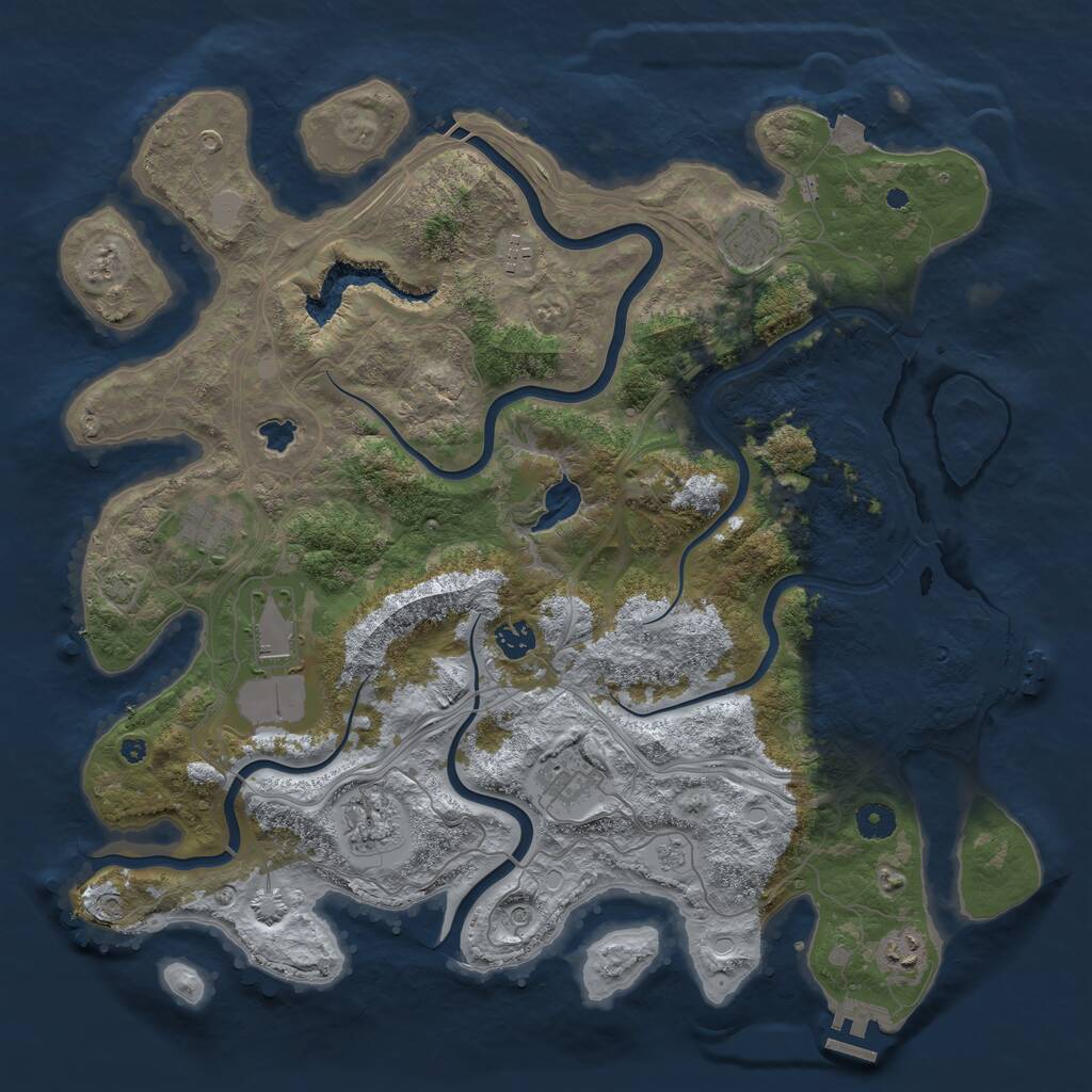 Rust Map: Procedural Map, Size: 4250, Seed: 950254013, 14 Monuments