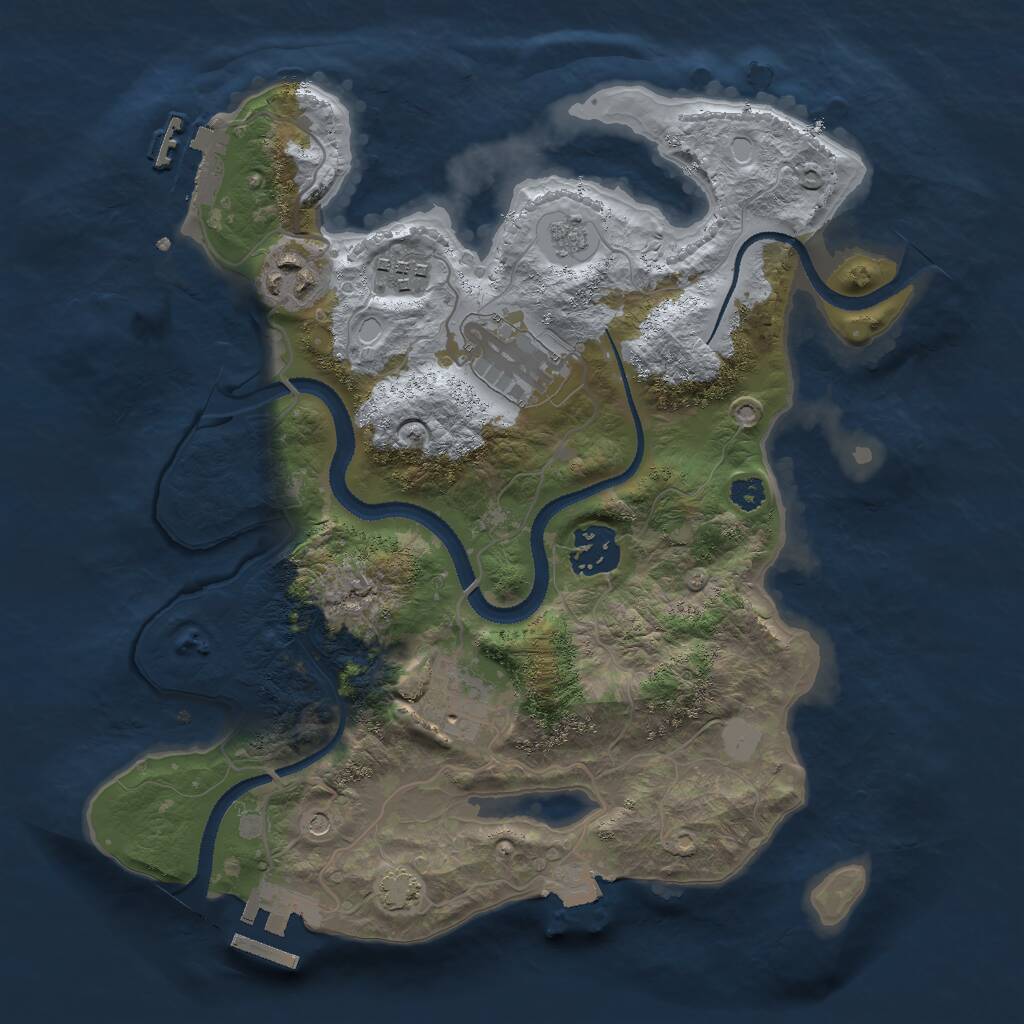 Rust Map: Procedural Map, Size: 3000, Seed: 123207566, 11 Monuments