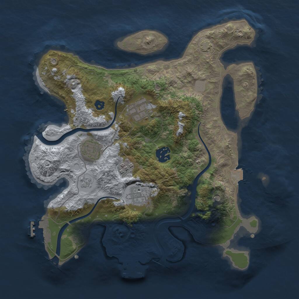 Rust Map: Procedural Map, Size: 3000, Seed: 139656566, 11 Monuments