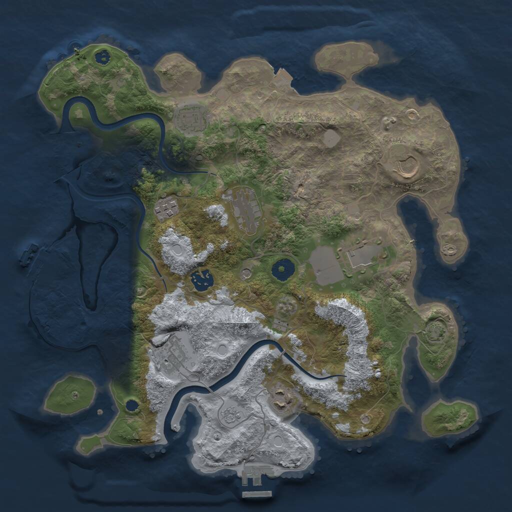 Rust Map: Procedural Map, Size: 3500, Seed: 919087034, 14 Monuments
