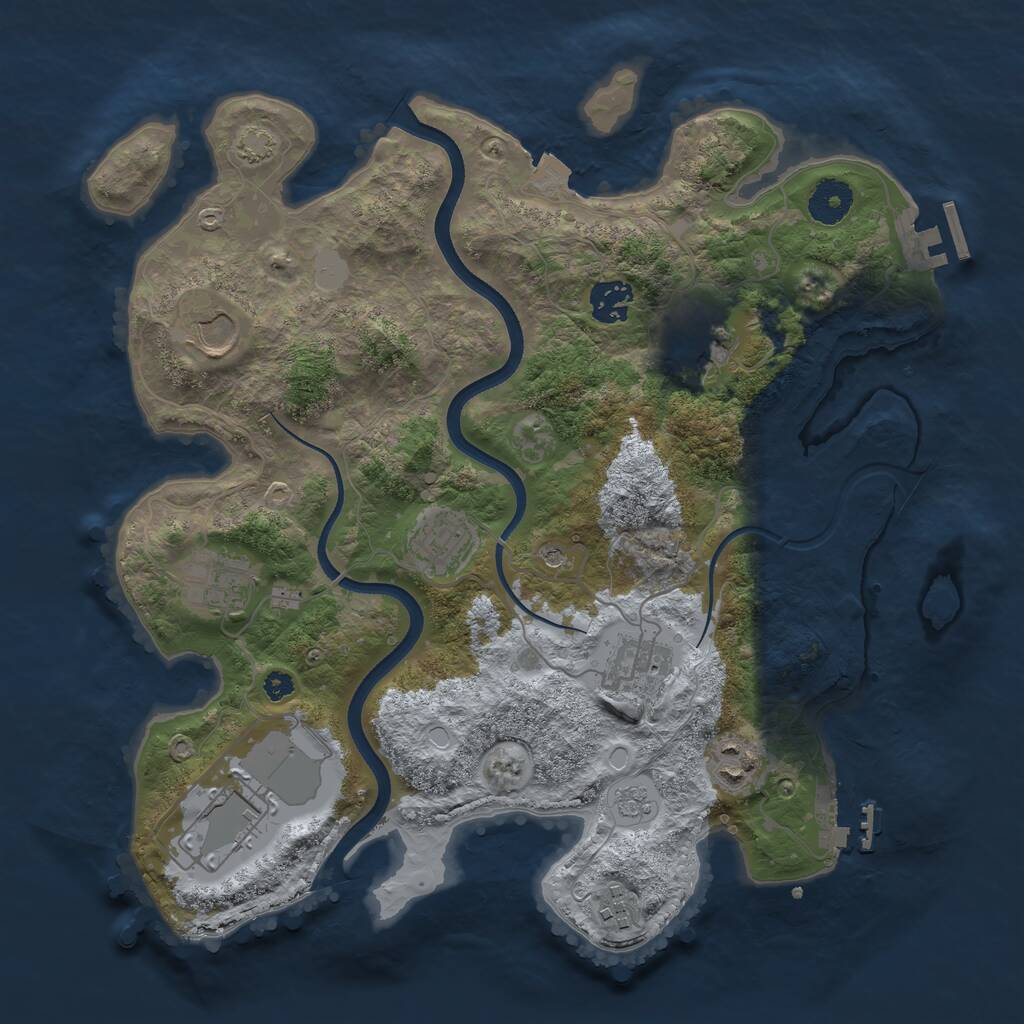 Rust Map: Procedural Map, Size: 3500, Seed: 98319, 15 Monuments