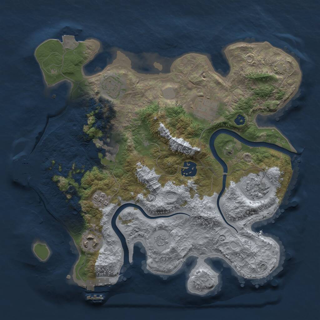 Rust Map: Procedural Map, Size: 3005, Seed: 50000, 12 Monuments