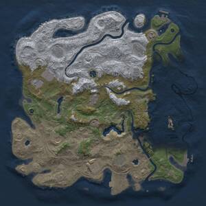 Thumbnail Rust Map: Procedural Map, Size: 4500, Seed: 1347153747, 16 Monuments