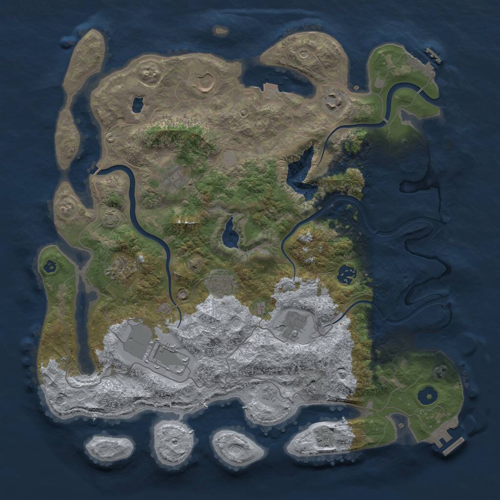 Rust Map: Procedural Map, Size: 4000, Seed: 842081001, 15 Monuments