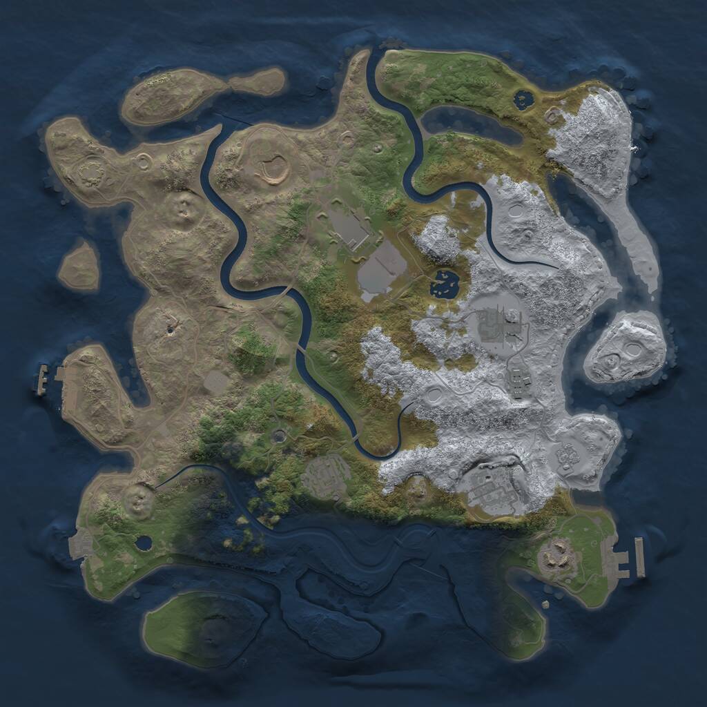 Rust Map: Procedural Map, Size: 3600, Seed: 642026, 14 Monuments