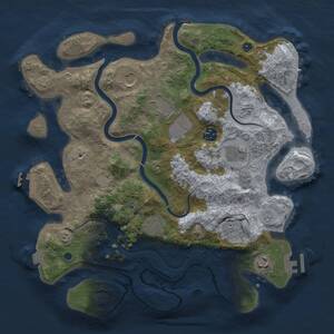 Thumbnail Rust Map: Procedural Map, Size: 3600, Seed: 642026, 14 Monuments