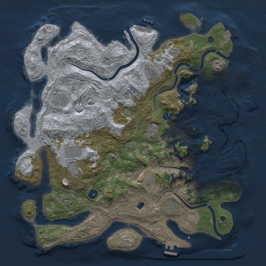 Rust Map: Procedural Map, Size: 4250, Seed: 651457138, 16 Monuments