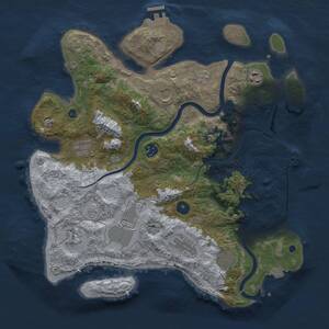 Thumbnail Rust Map: Procedural Map, Size: 3750, Seed: 260374639, 15 Monuments